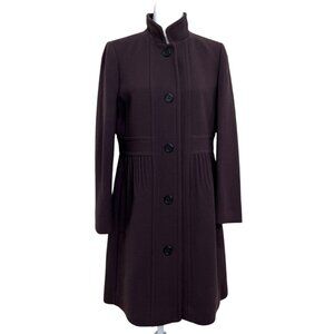 J. Crew Double Cloth Manifattura di Carmignano Italy Lady Coat Purple Wool Sz 12
